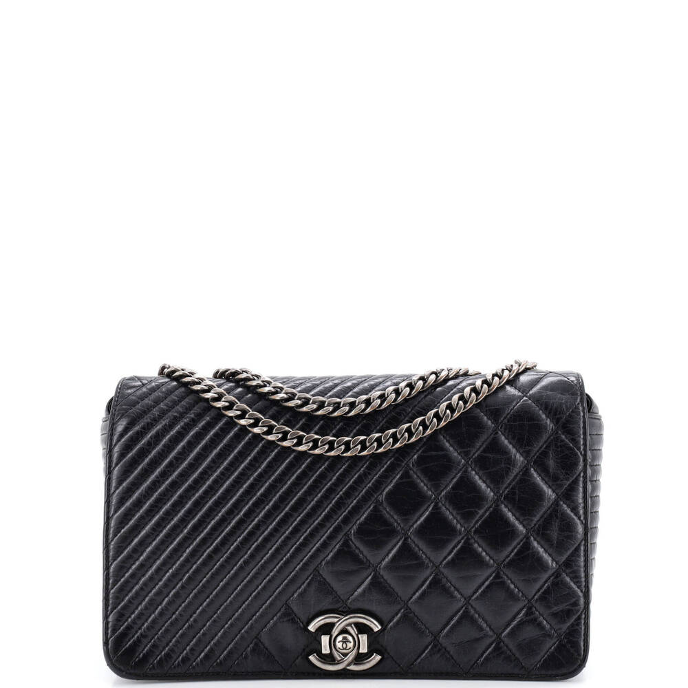 Chanel Medium Coco Boy Flap Bag Quilted Aged Calfskin